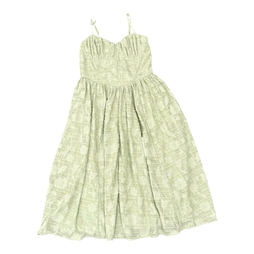 Jessica Simpson Corset Dress, Light Sage Green Textured, Lined,spaghetti strap - Picture 5 of 11
